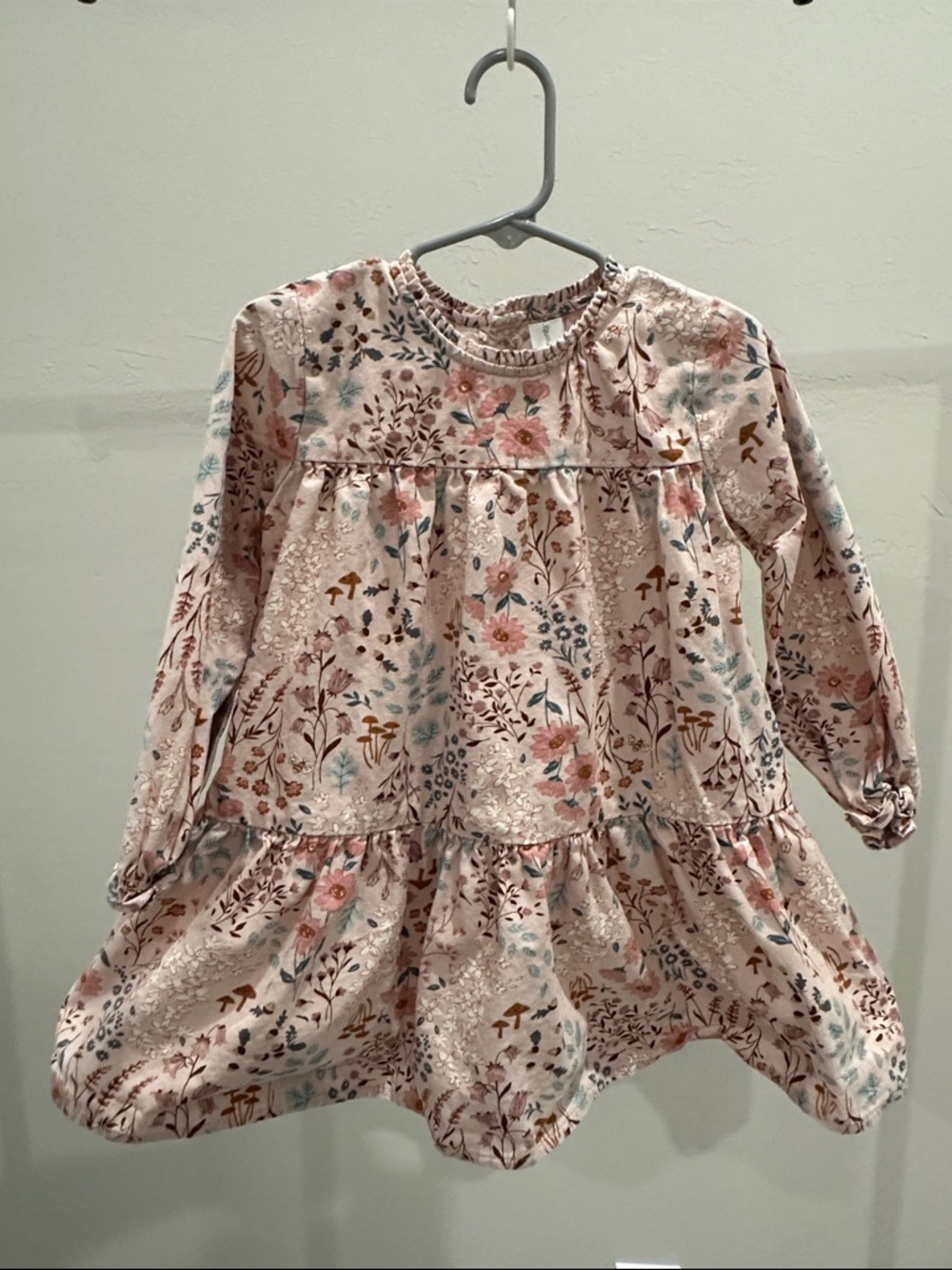 Toddler Floral Ruffle Hem Dress - Pink Floral